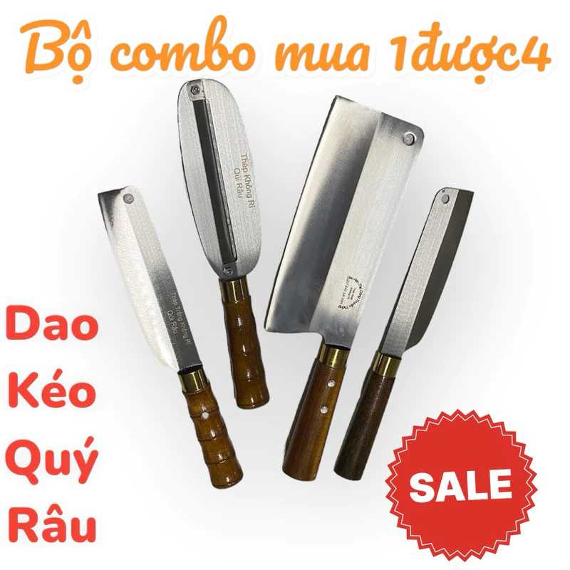 Combo 4 dao nhà bếp thép không rỉ