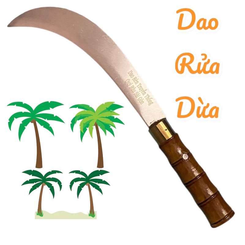 Dao rửa dừa, dọn nhánh dừa làm từ thép không rỉ