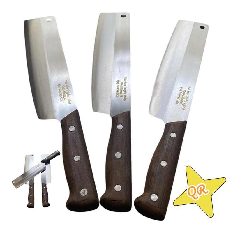 Dao thái thịt, băm thịt cán gỗ mun quý hiếm