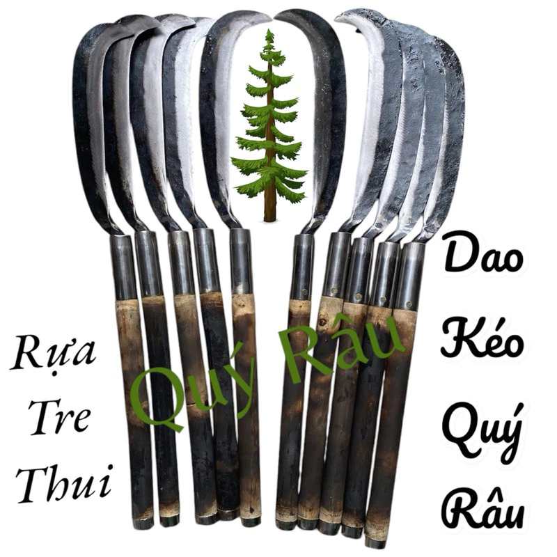 Rựa chặt cây làm từ thép Liên Xô, cán tre